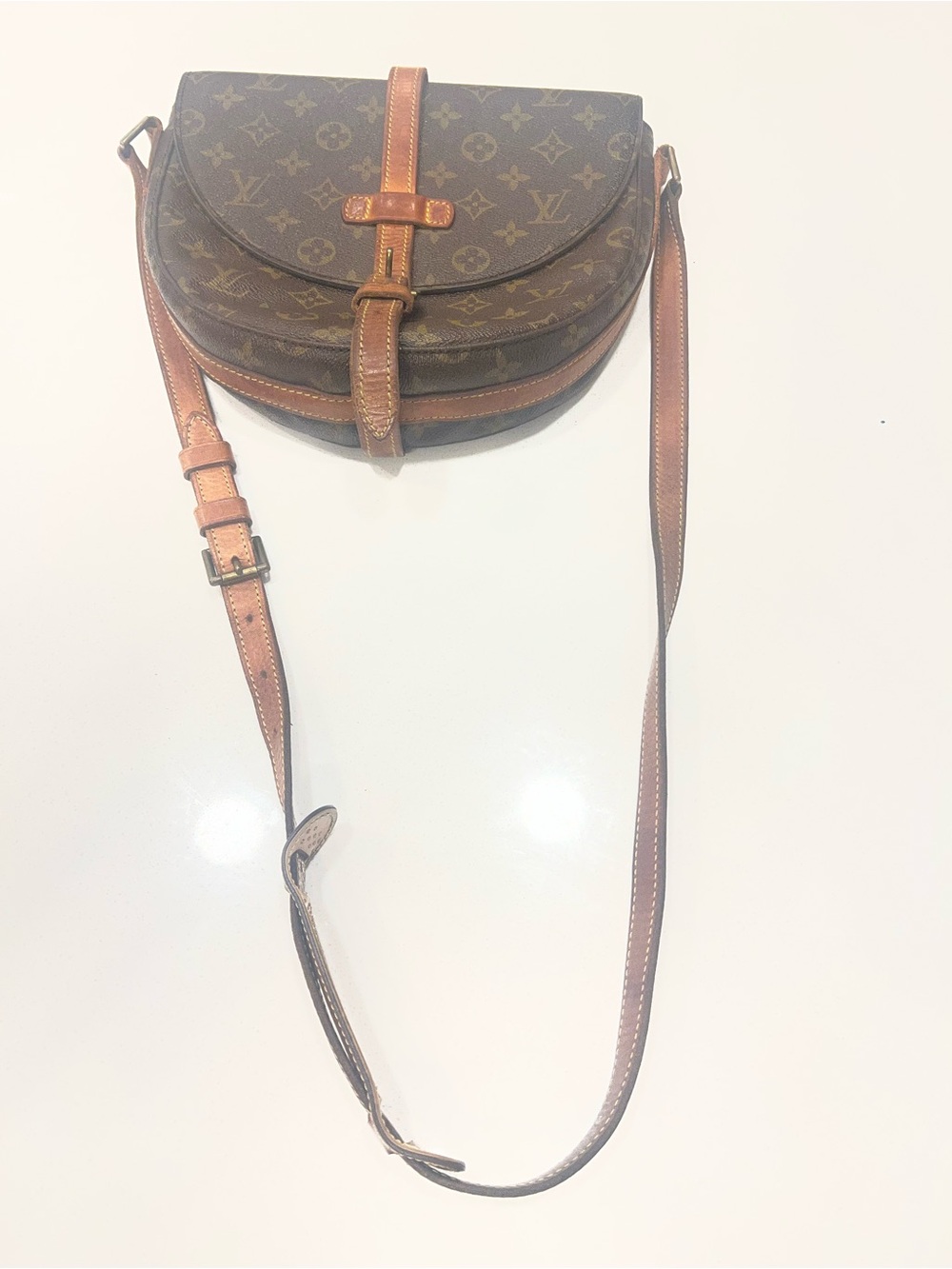Vintage Louis Vuitton Monogram Saddle Crossbody in Brown and Tan